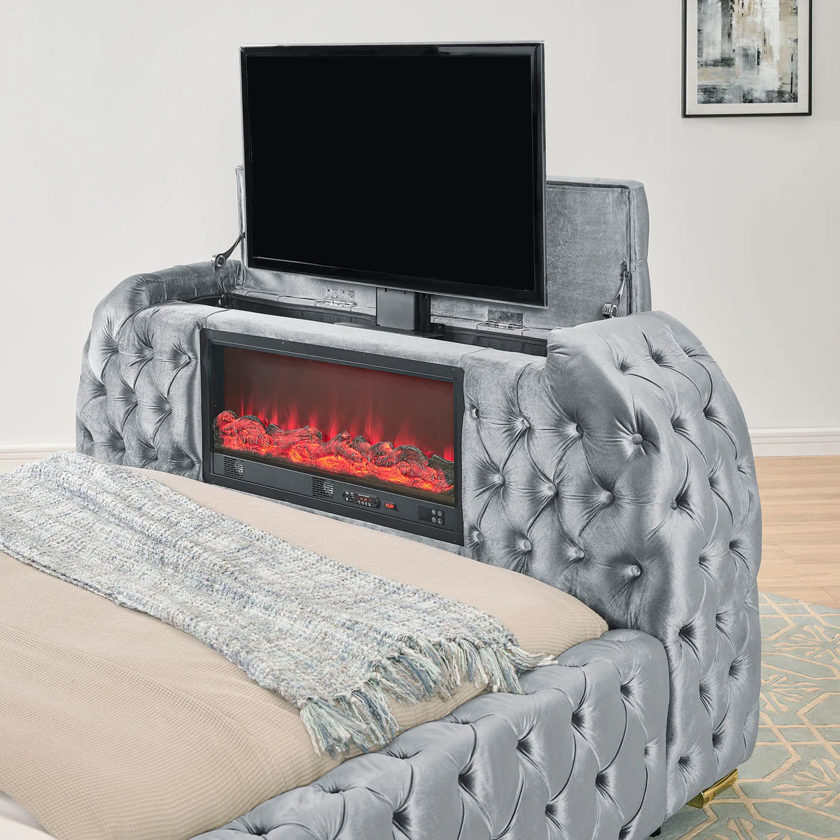 Natalia Upholstered Bedroom Set with TV Lift