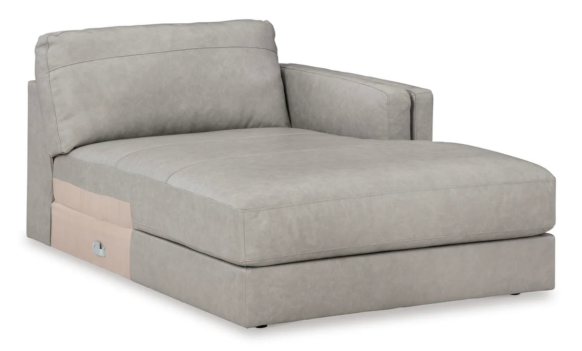 Amiata Glacier Leather-Match 2-Piece RAF Chaise Sectional