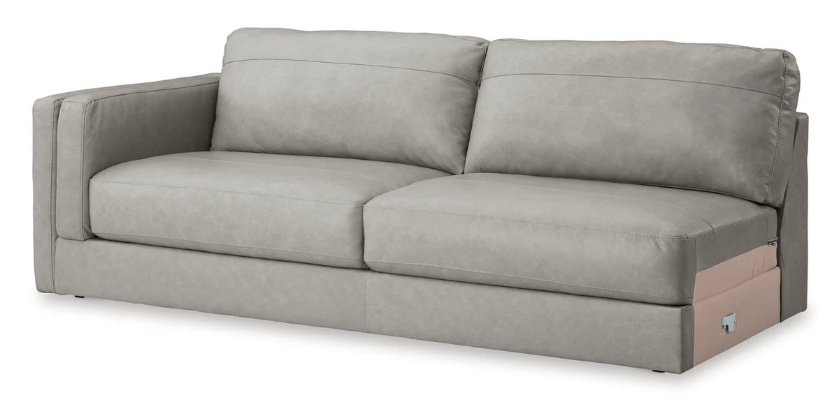 Amiata Glacier Leather-Match 2-Piece RAF Chaise Sectional