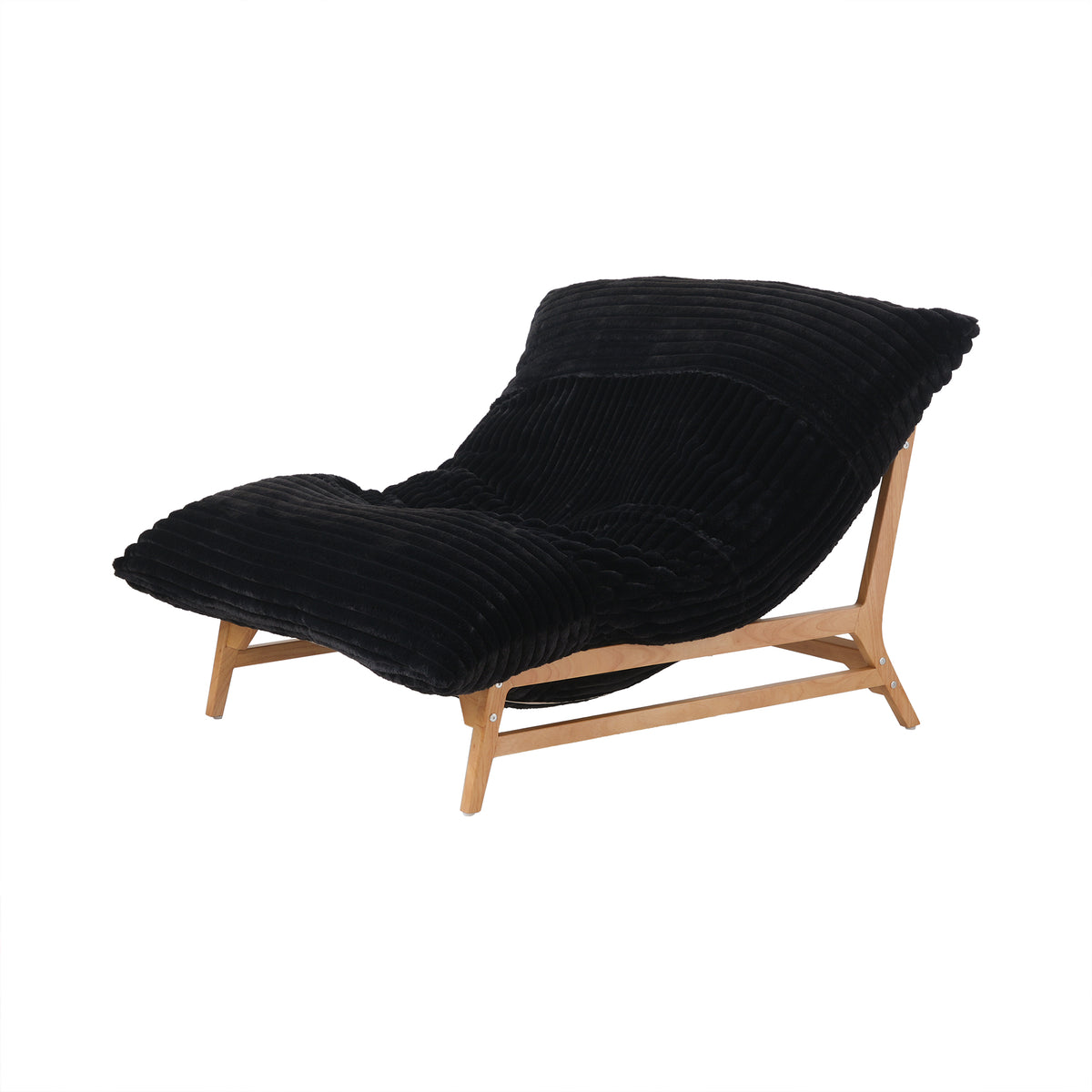 Corduroy Leisure Lounge Chair with Solid Wood Frame