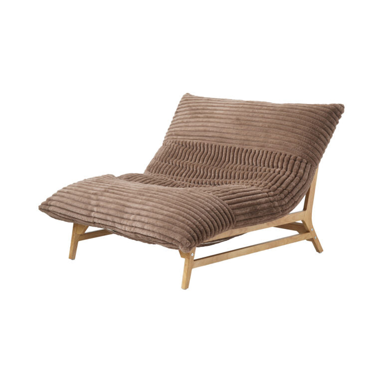 Corduroy Leisure Lounge Chair with Solid Wood Frame