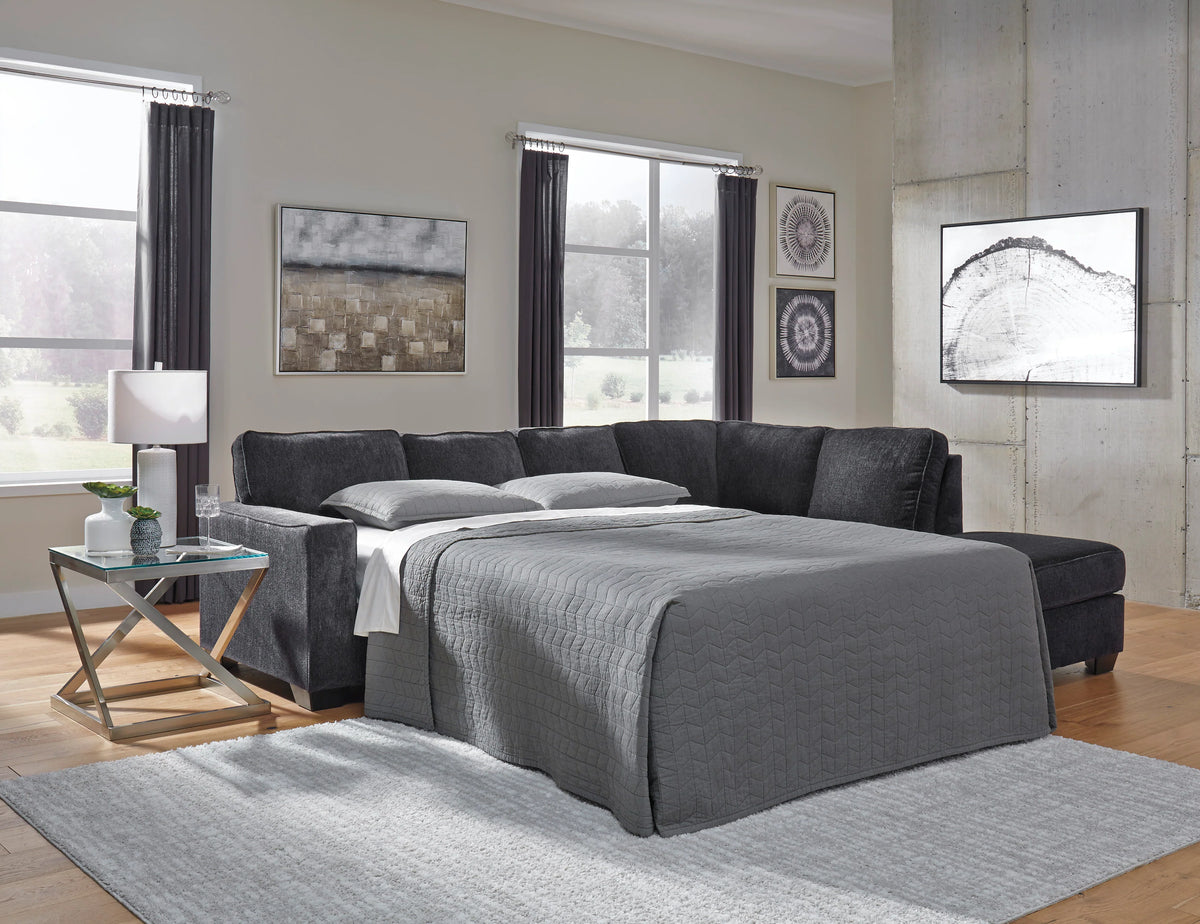 Seccional de 2 piezas Altari Slate con chaise y función de cama