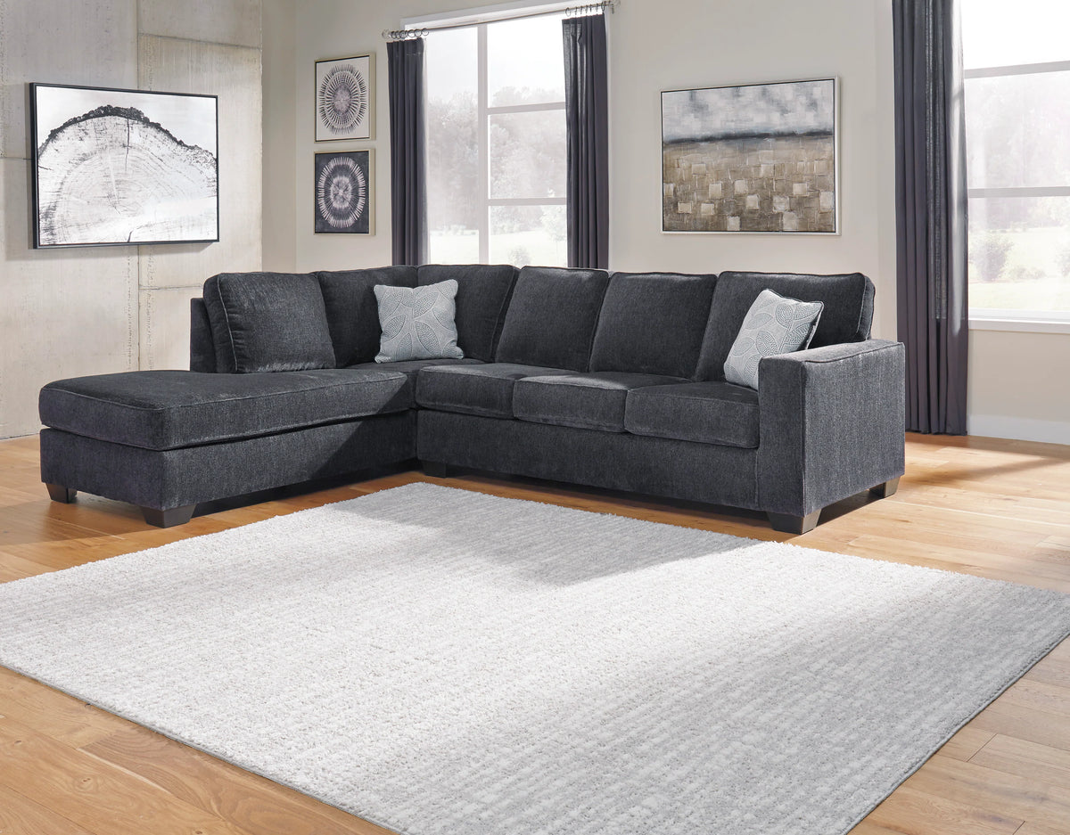 Seccional de 2 piezas Altari Slate con chaise y función de cama