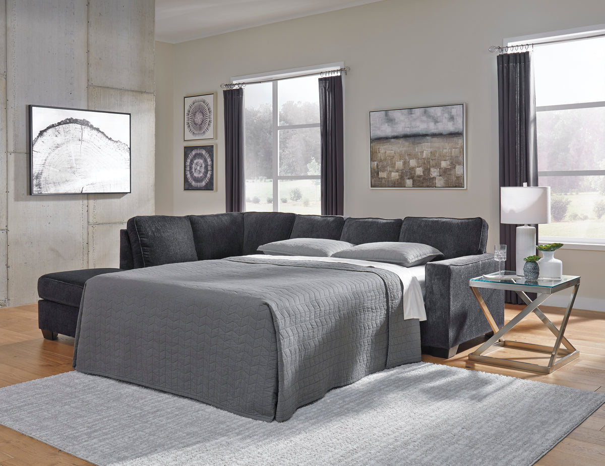 Seccional de 2 piezas Altari Slate con chaise y función de cama