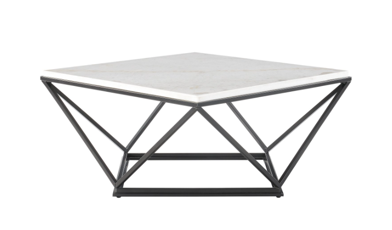 Riko White Coffee Table with Metal Legs