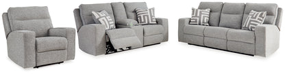 Biscoe Pewter 3-Pieces Power Reclining Living Room Set