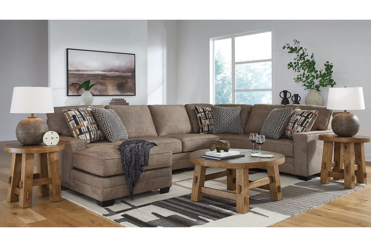 Cannonbrook Nutmeg 3-Piece Chaise Sectional