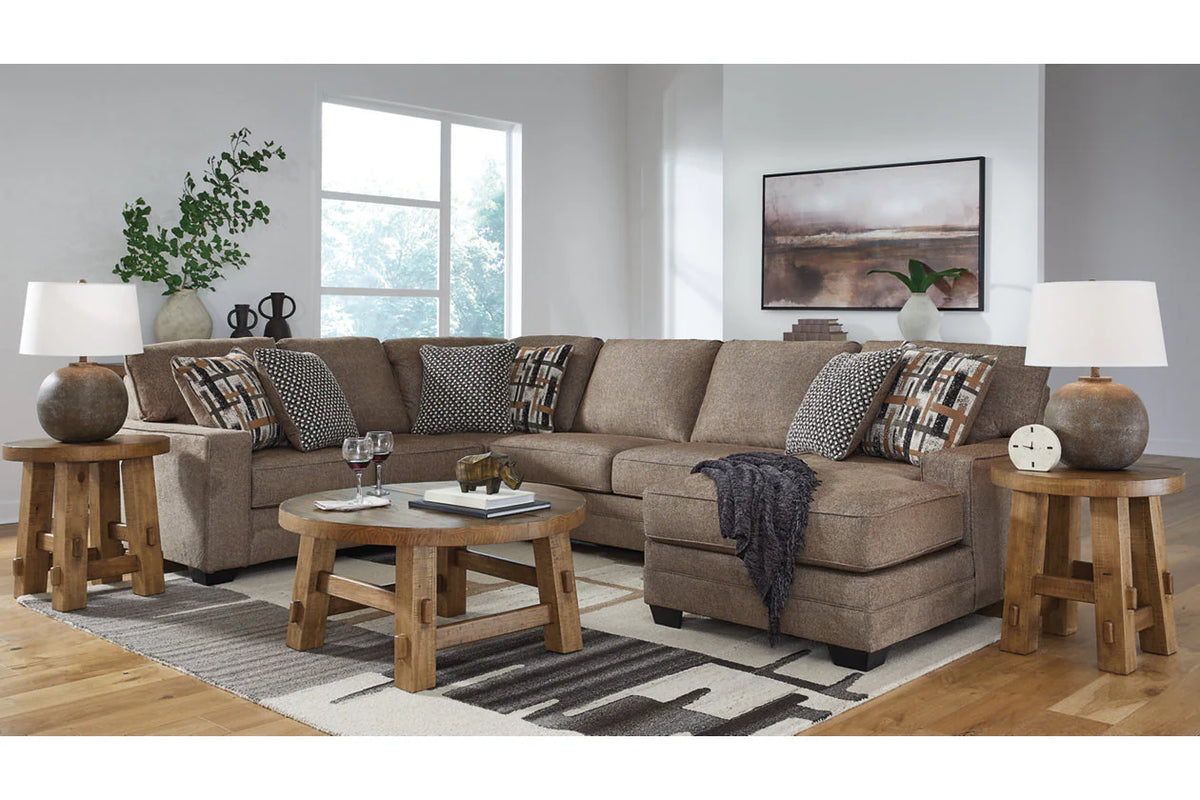 Cannonbrook Nutmeg 3-Piece Chaise Sectional