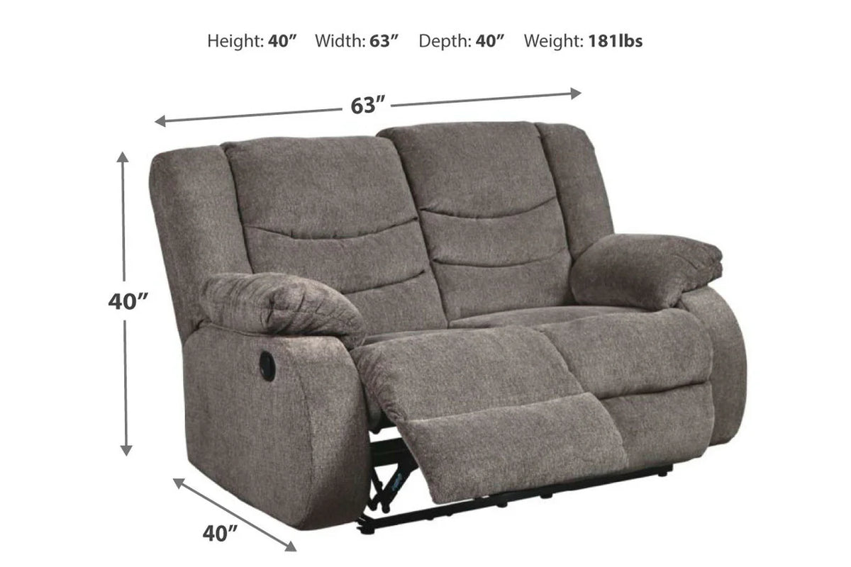Tulen Gray Reclining Sofa or Loveseat