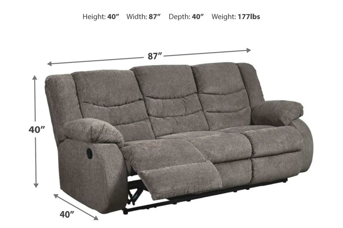 Tulen Gray Reclining Sofa or Loveseat