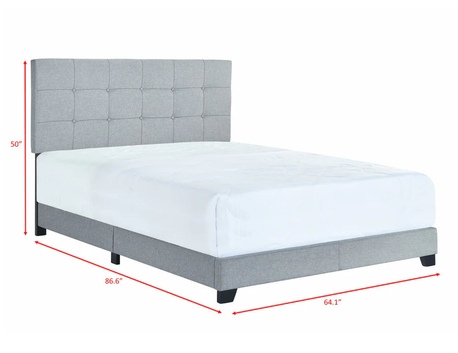 Cama tapizada Florence Gray King