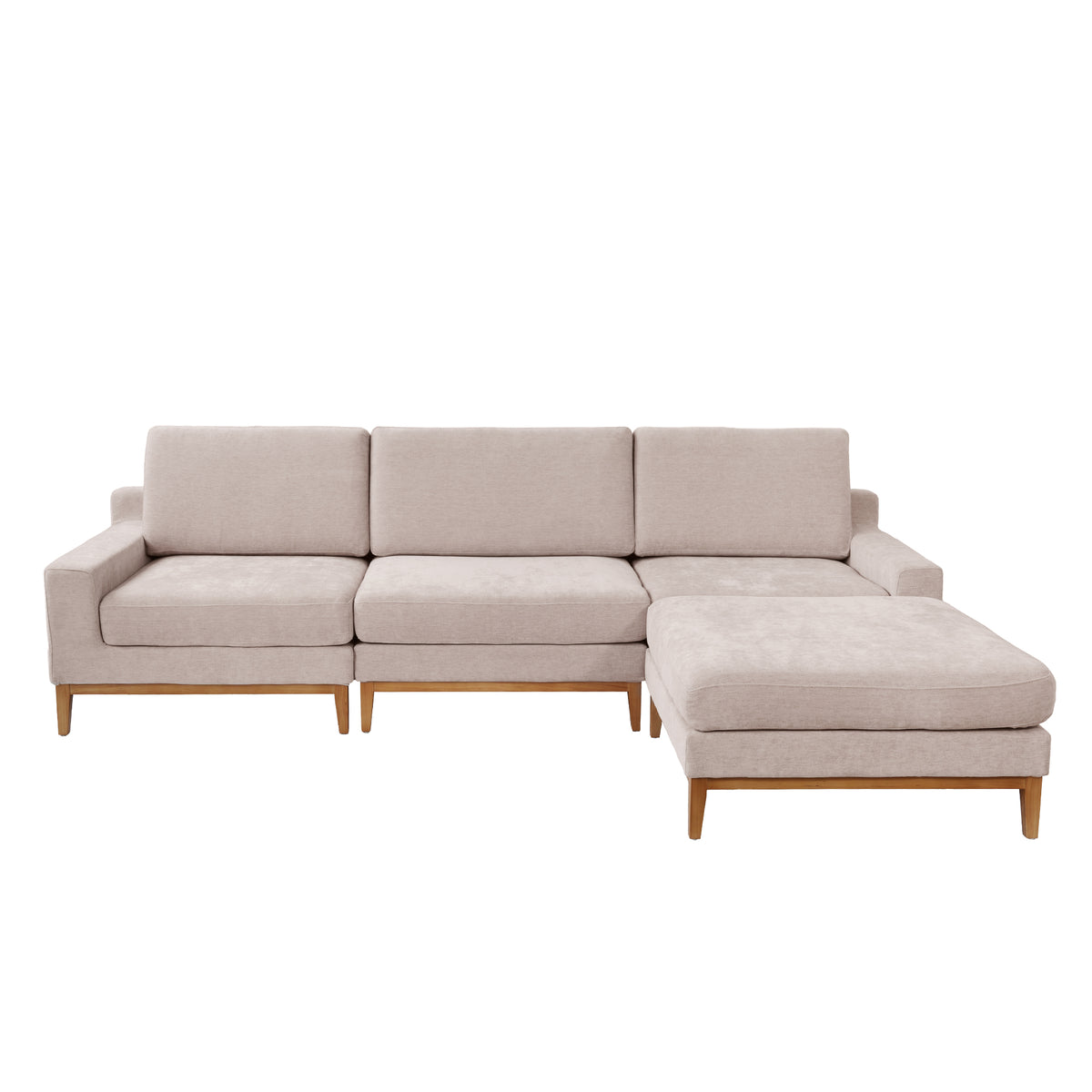 Modern Linen-Look L-Shaped Sectional