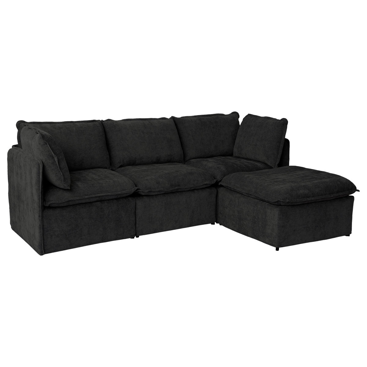 Modern Linen-Look Modular Sectional with Reversible Chaise