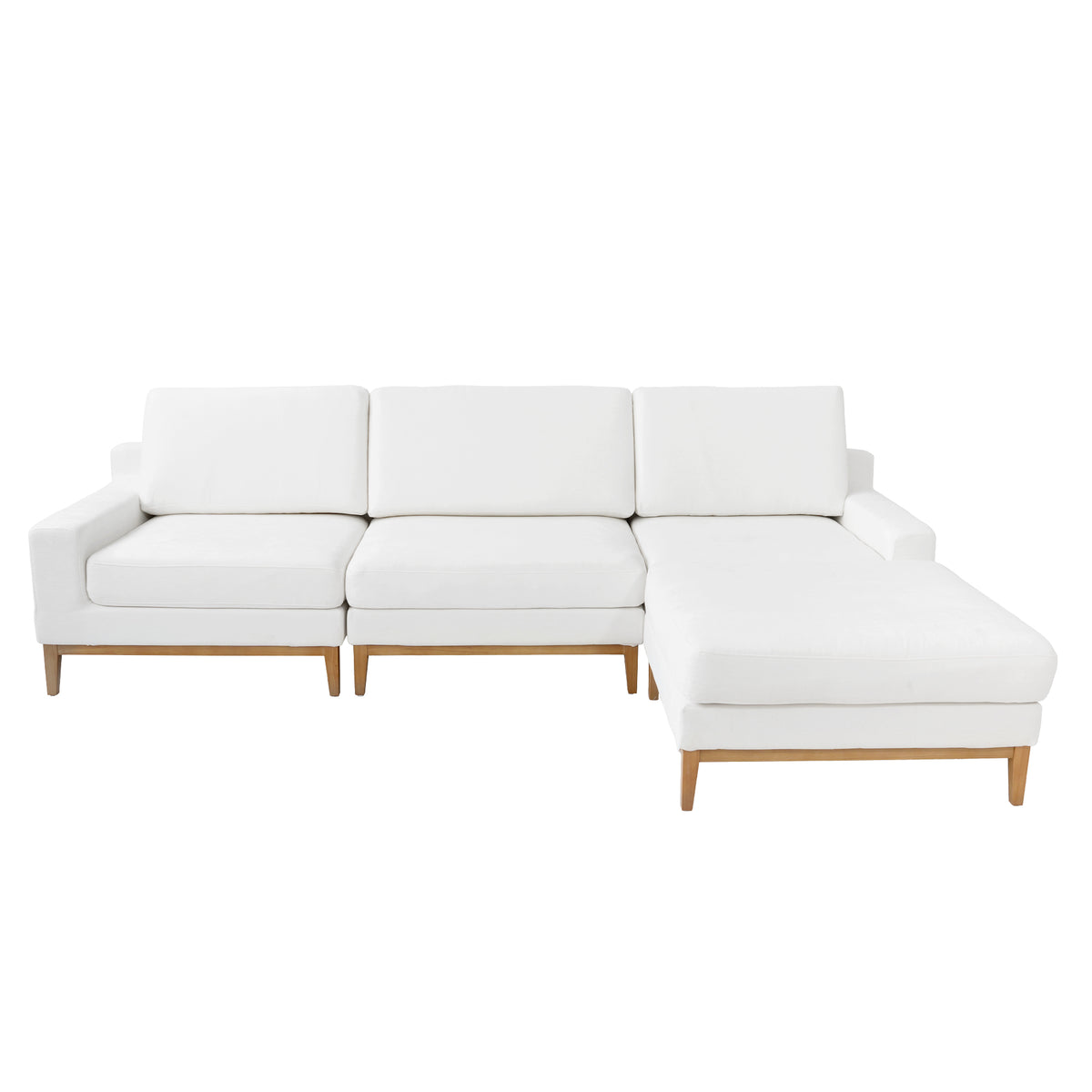 Modern Linen-Look L-Shaped Sectional