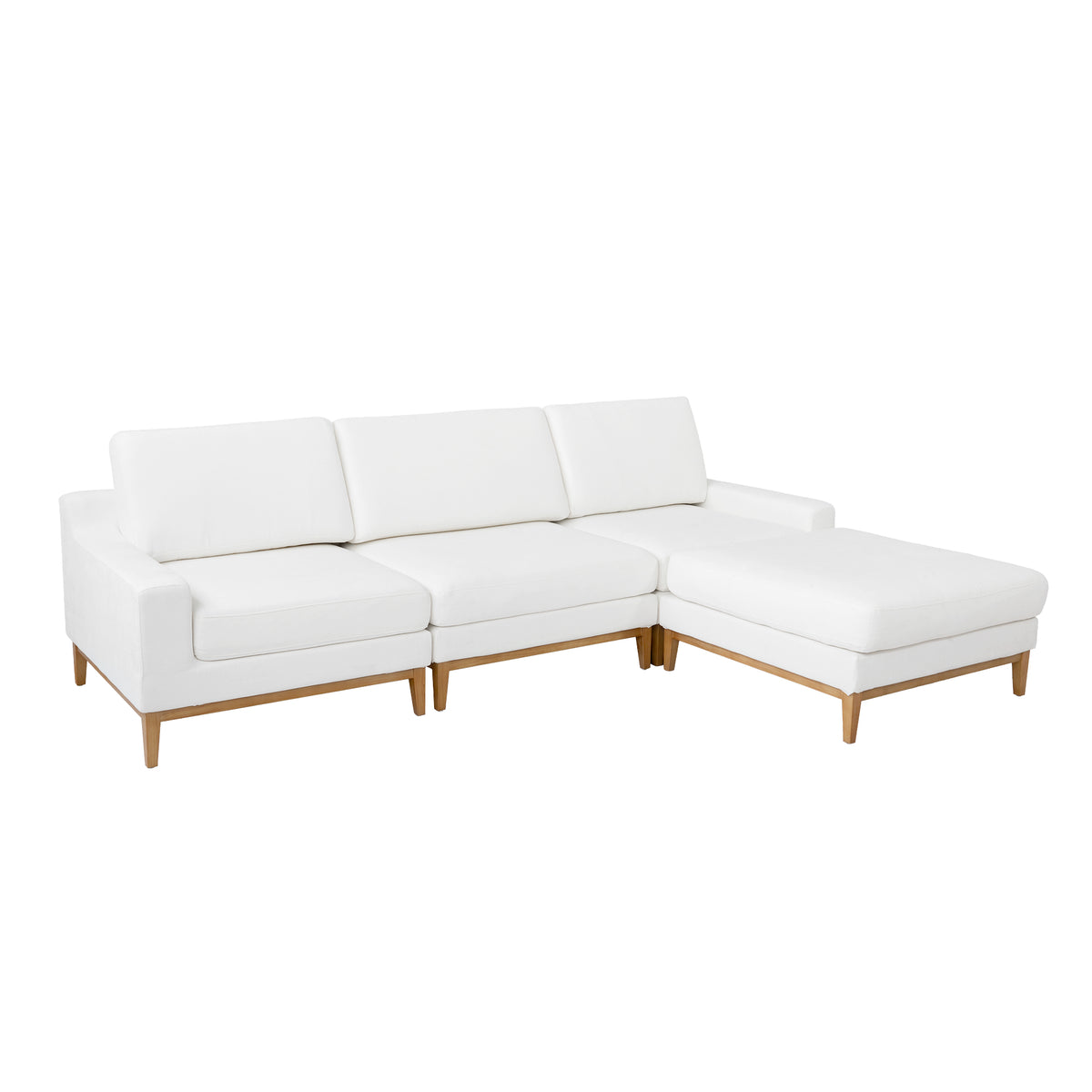 Modern Linen-Look L-Shaped Sectional