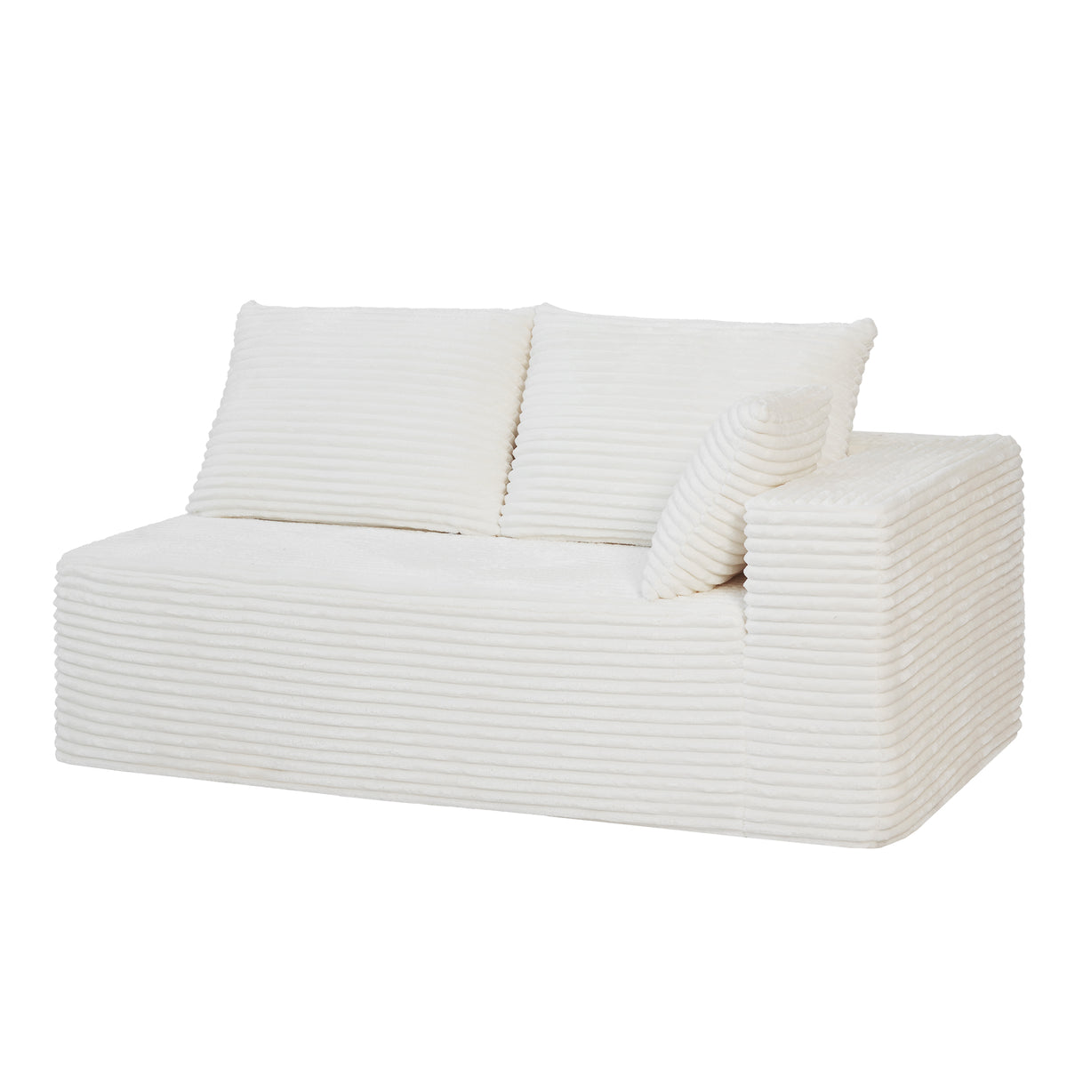 Horizontal-Rib Corduroy Modular 4-Seater Sofa