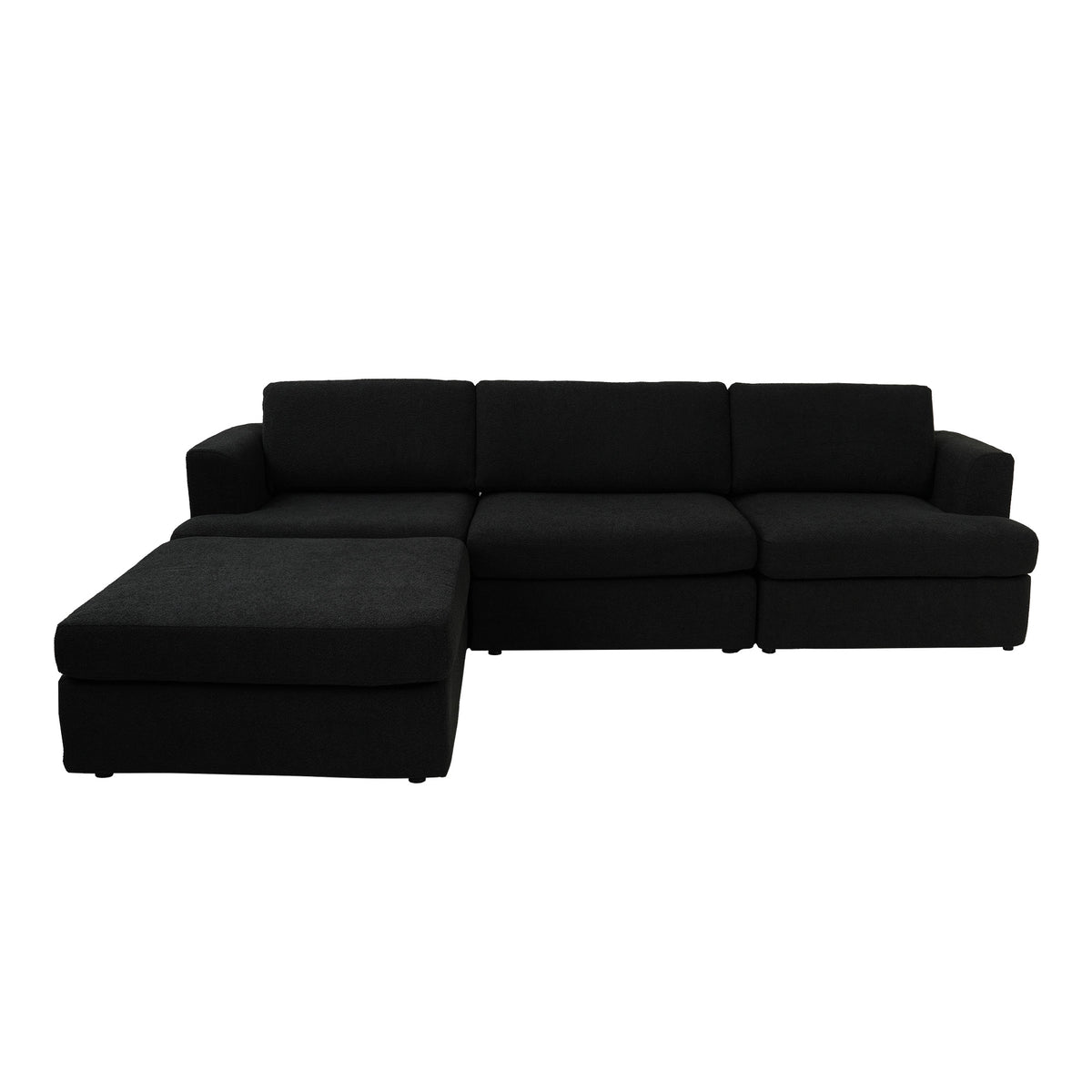 Modern Bouclé L-Shaped Sectional with Reversible Chaise