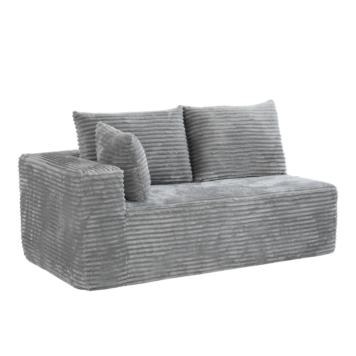 Horizontal-Rib Corduroy Modular 4-Seater Sofa