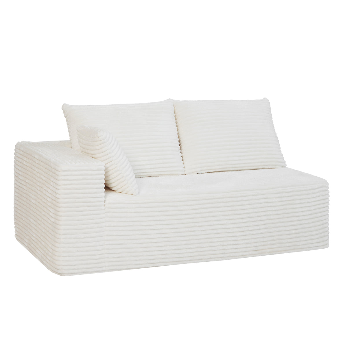 Horizontal-Rib Corduroy Modular 4-Seater Sofa