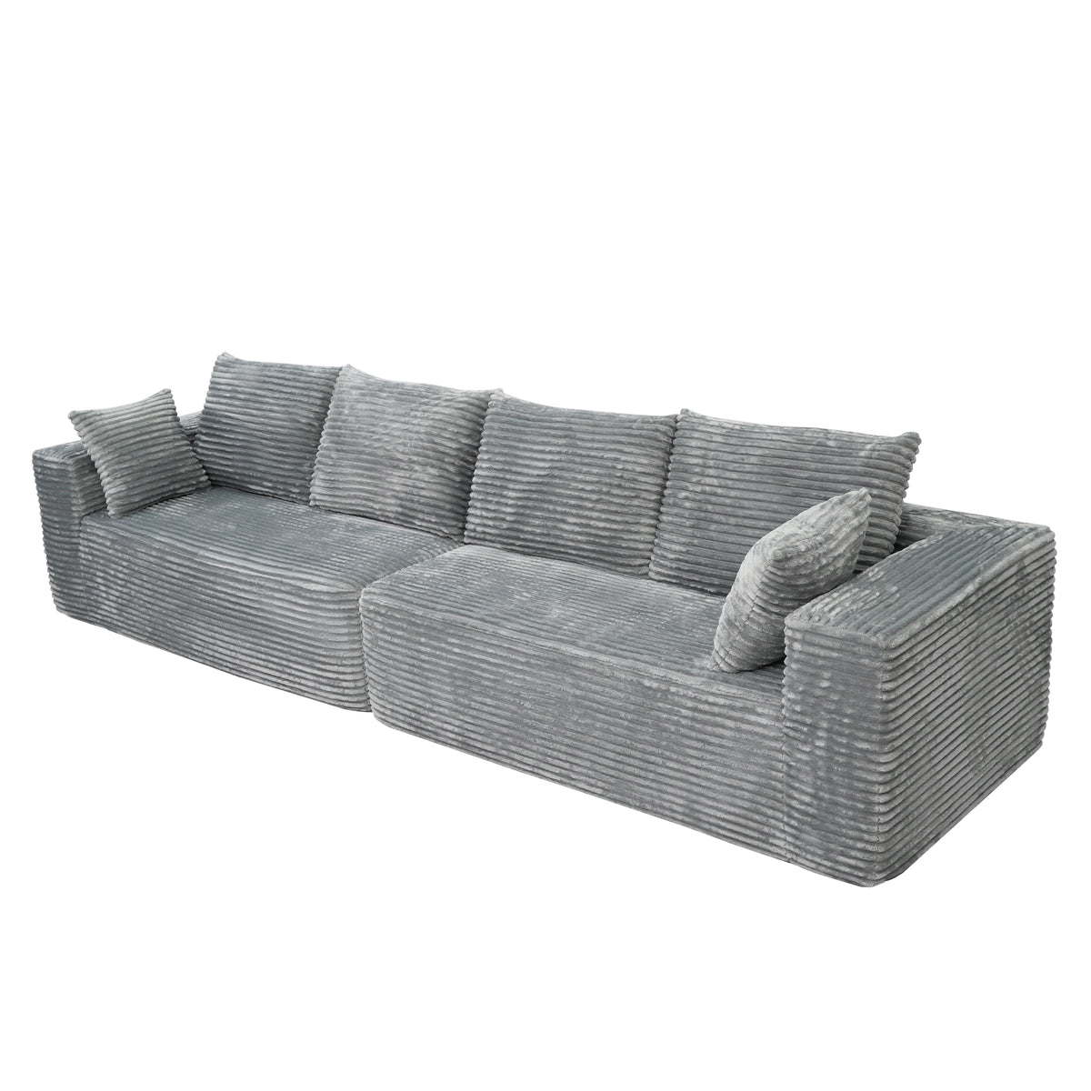 Horizontal-Rib Corduroy Modular 4-Seater Sofa