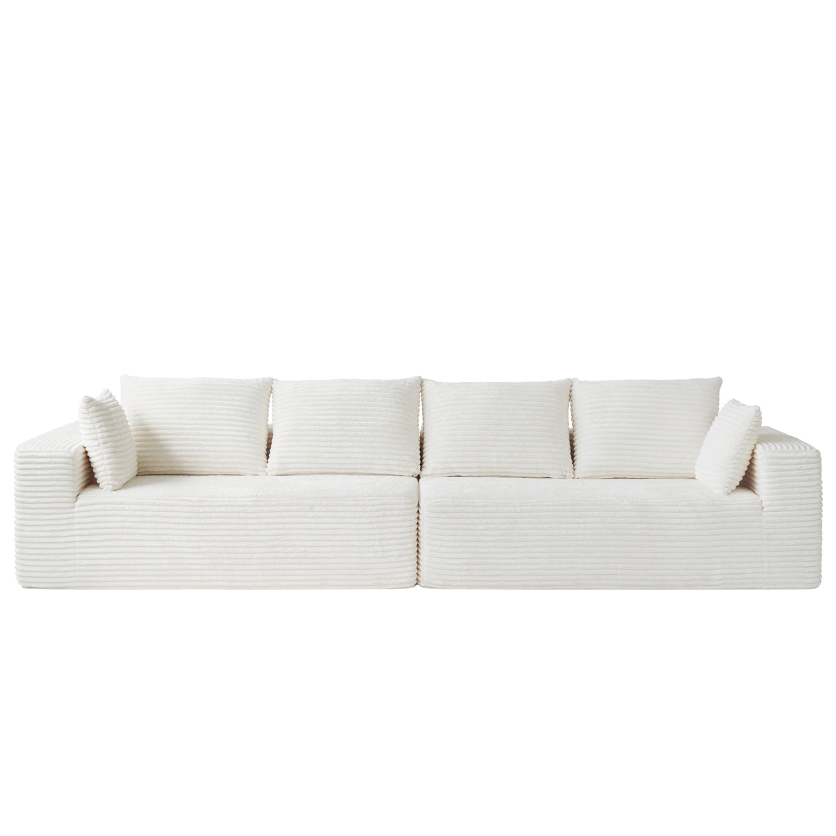 Horizontal-Rib Corduroy Modular 4-Seater Sofa