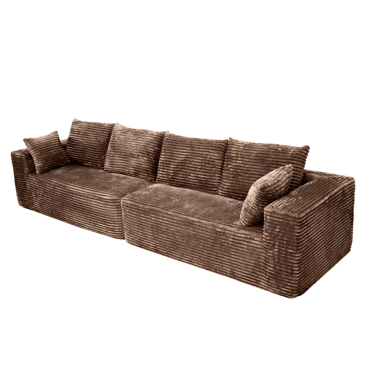 Horizontal-Rib Corduroy Modular 4-Seater Sofa