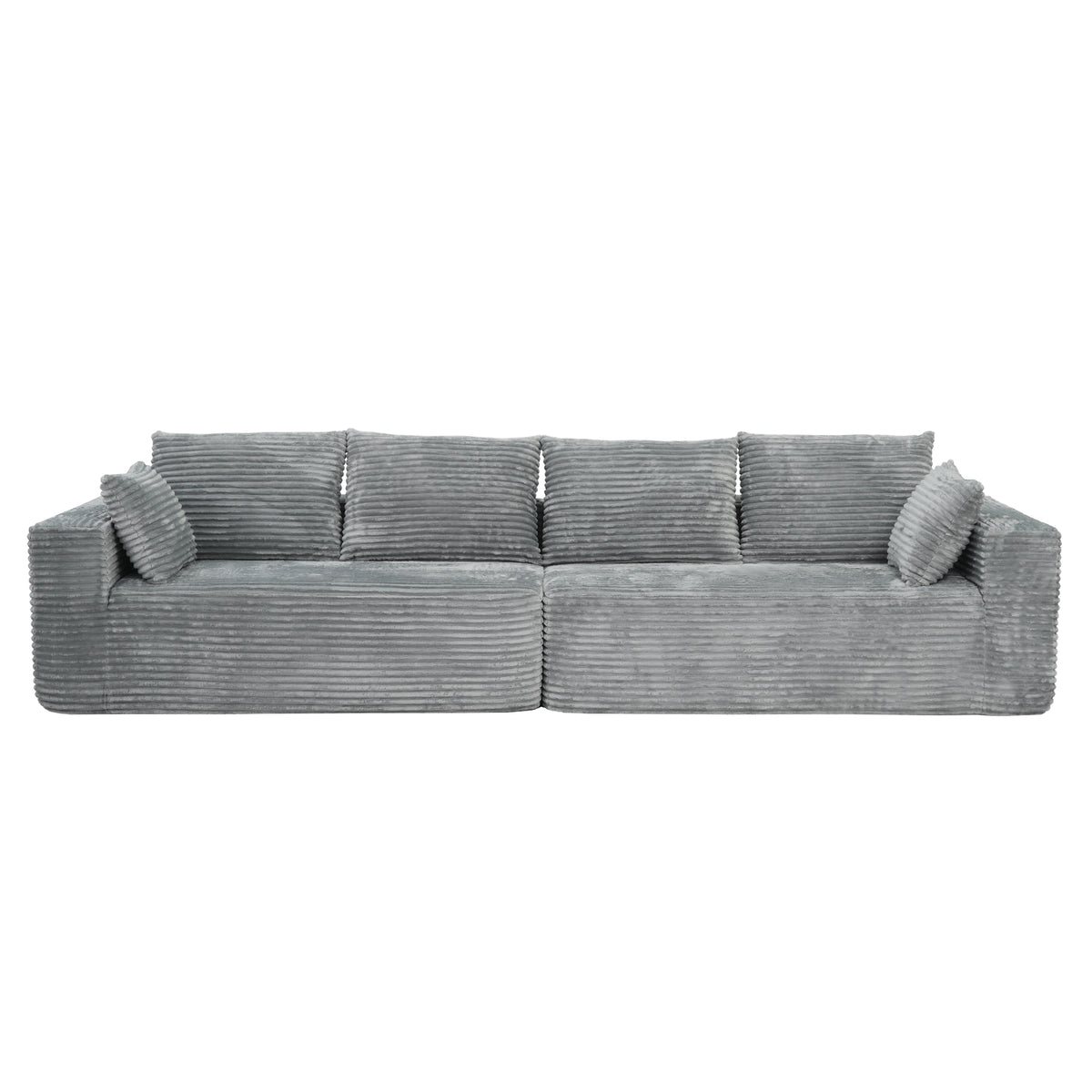 Horizontal-Rib Corduroy Modular 4-Seater Sofa