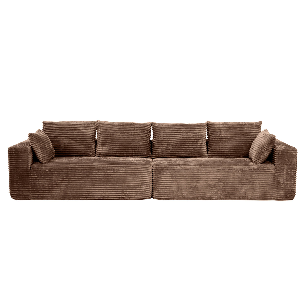 Horizontal-Rib Corduroy Modular 4-Seater Sofa