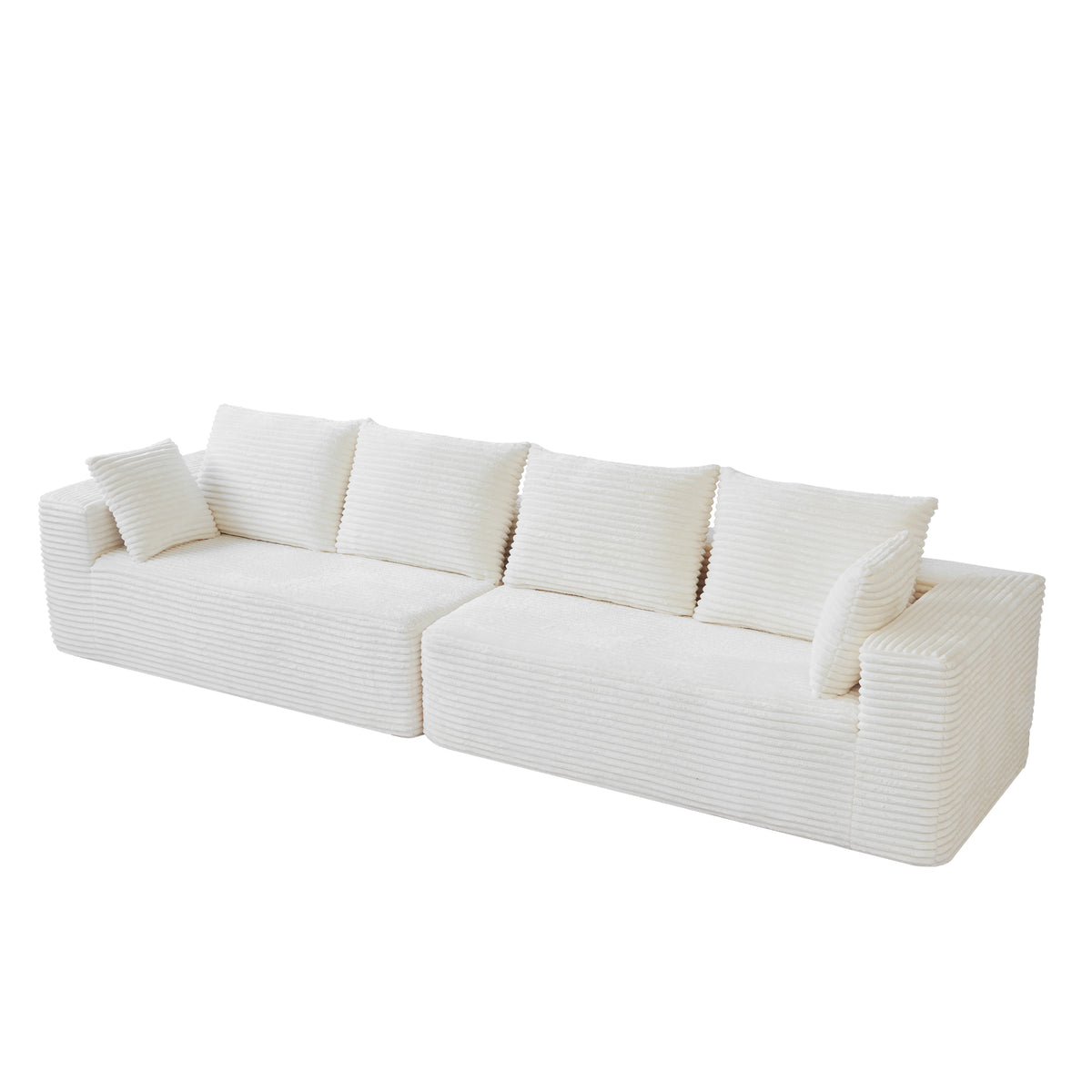 Horizontal-Rib Corduroy Modular 4-Seater Sofa