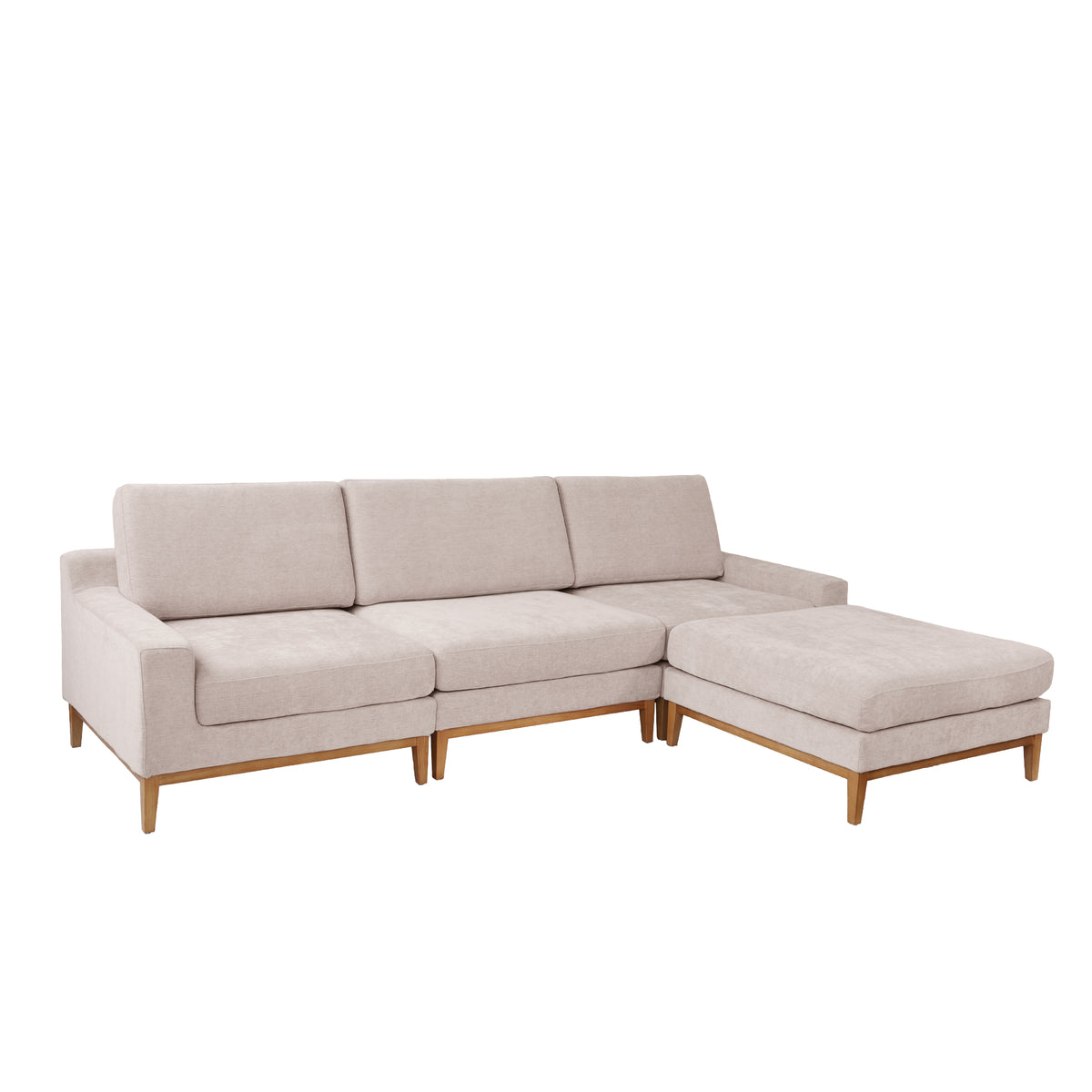 Modern Linen-Look L-Shaped Sectional