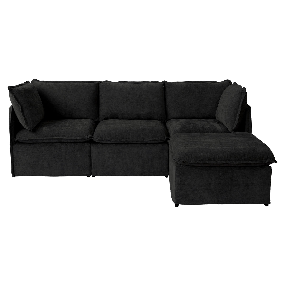 Modern Linen-Look Modular Sectional with Reversible Chaise