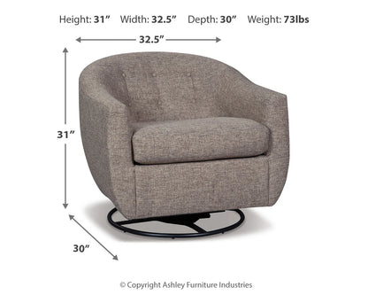 Sillón decorativo giratorio Upshur color topo