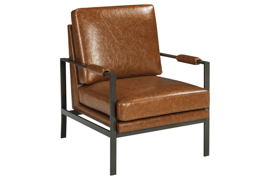 Peacemaker Light Brown Faux Leather Accent Chair