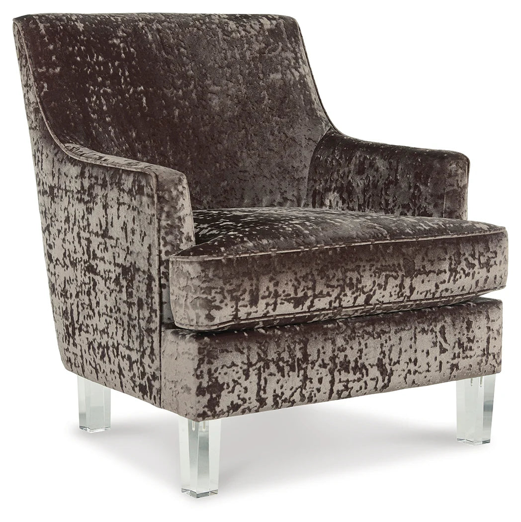Sillón decorativo Gloriann de terciopelo carbón