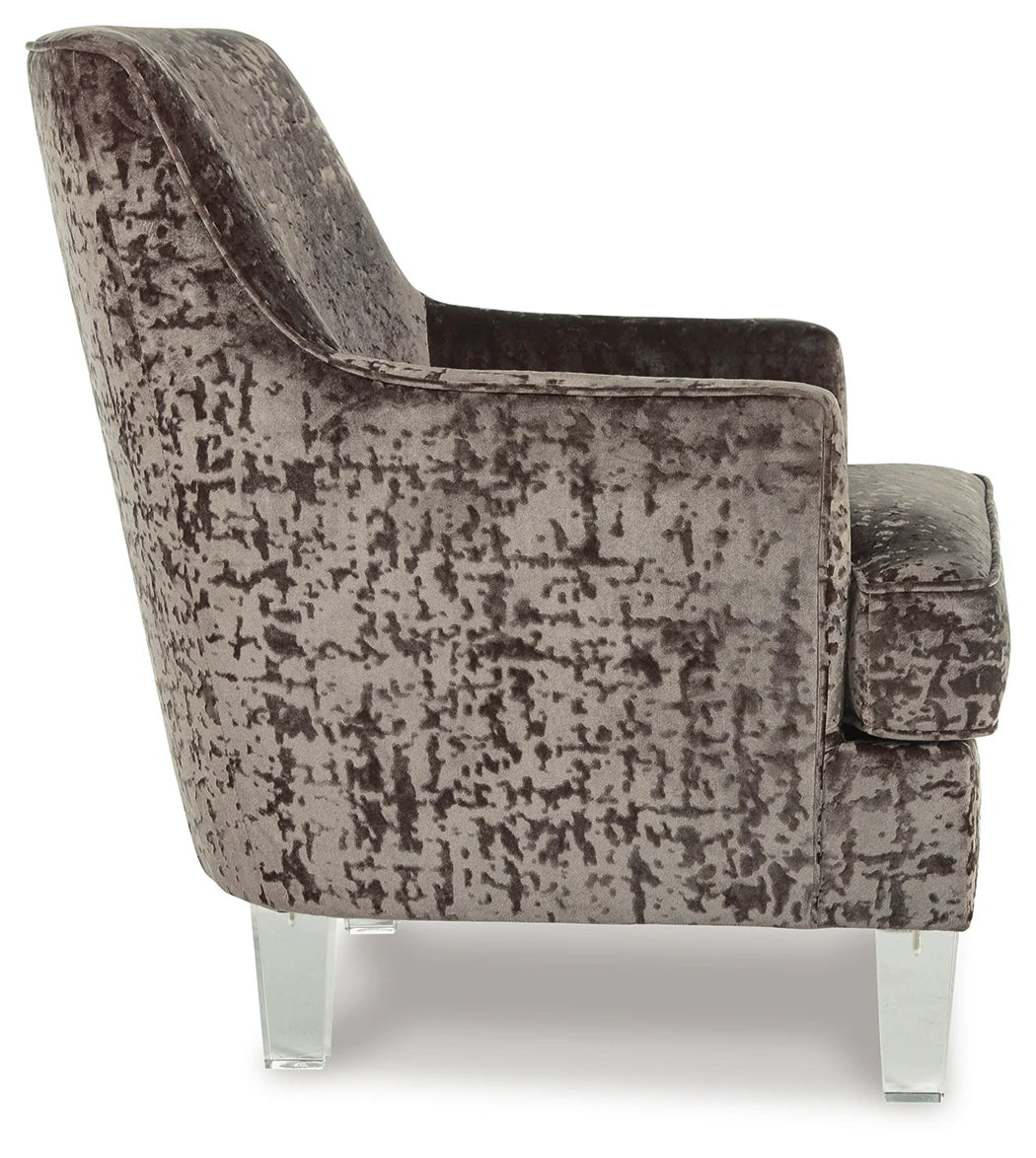 Sillón decorativo Gloriann de terciopelo carbón