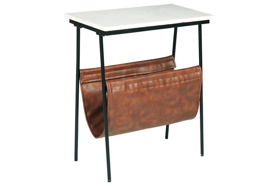 Etanbury Marble-Top Accent Table with Magazine Holder