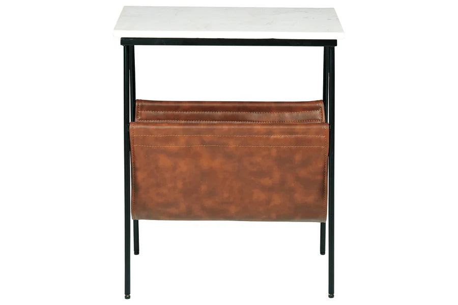 Etanbury Marble-Top Accent Table with Magazine Holder