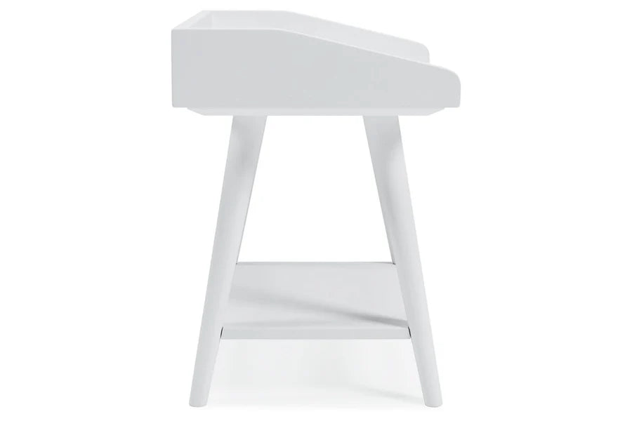 Blariden White Accent Table with USB Ports