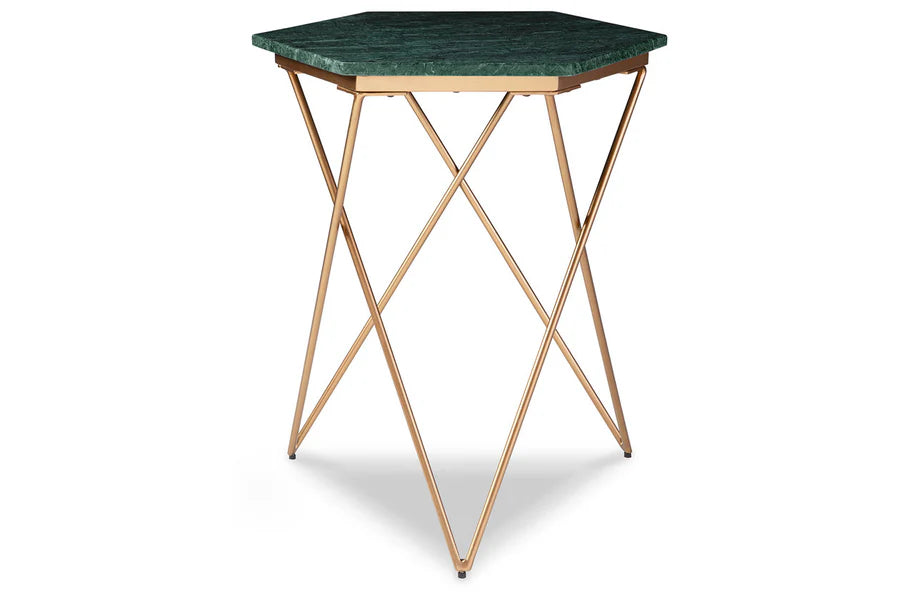 Engelton Green and Gold Accent Table