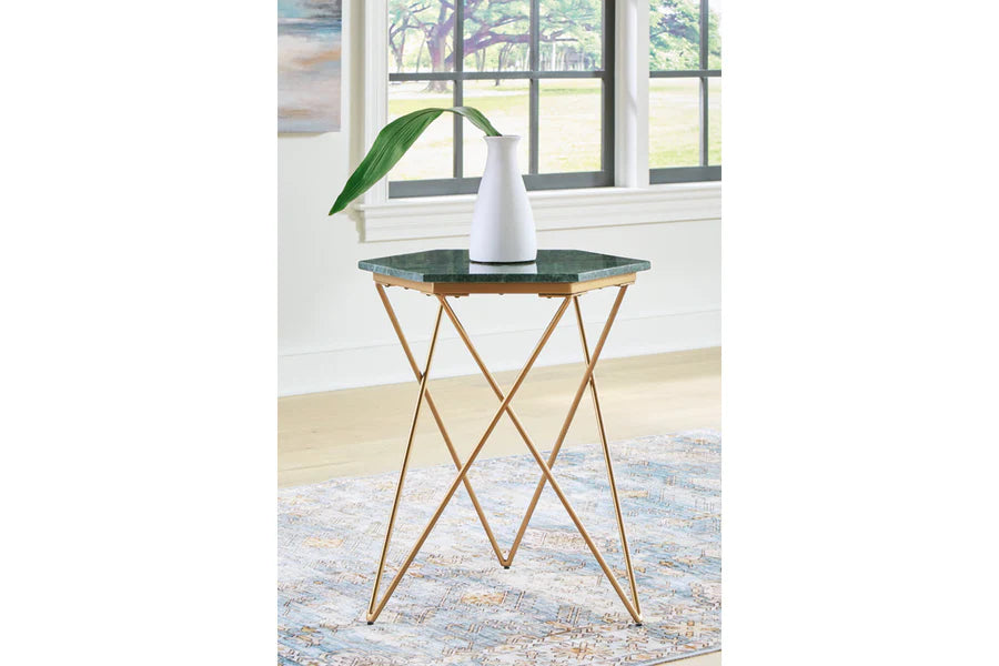 Engelton Green and Gold Accent Table