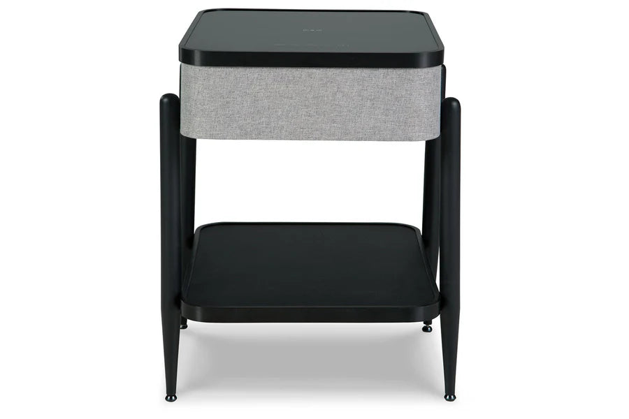 Jorvalee Gray Accent Table with Speaker