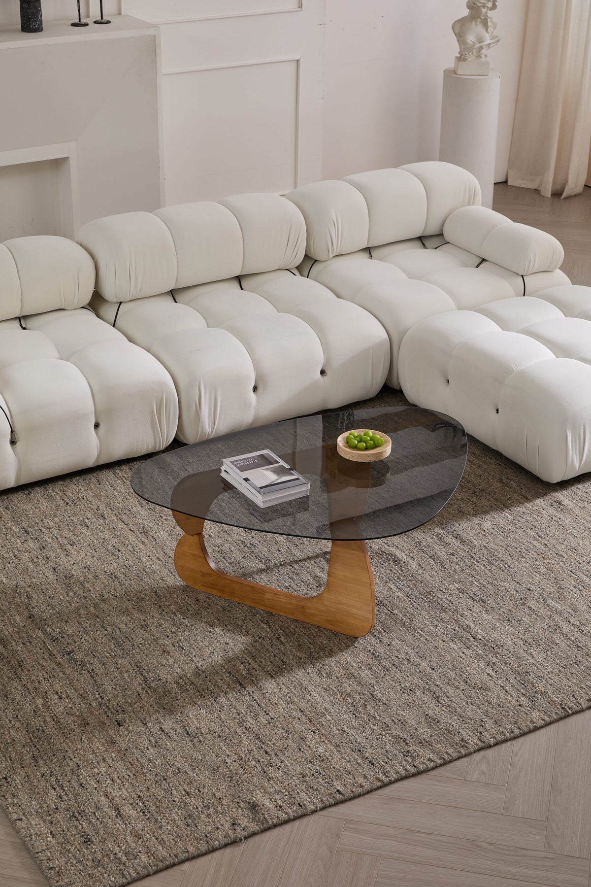 Modern Oak Glass Coffee Table