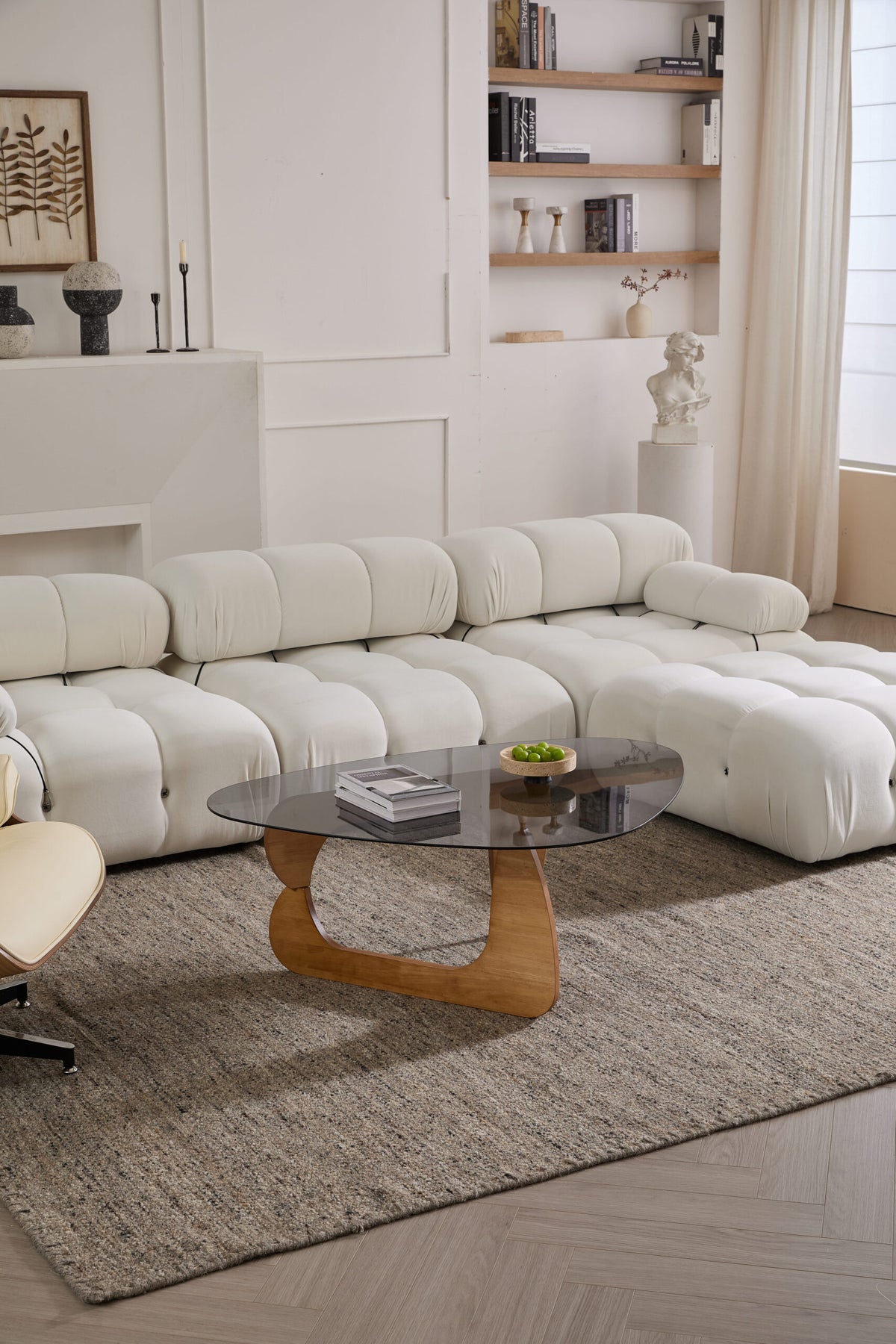 Modern Oak Glass Coffee Table