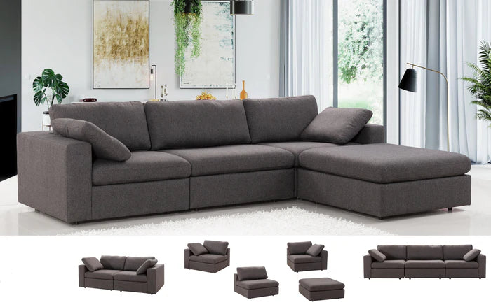 Arny Smoke Armless Accent Chair