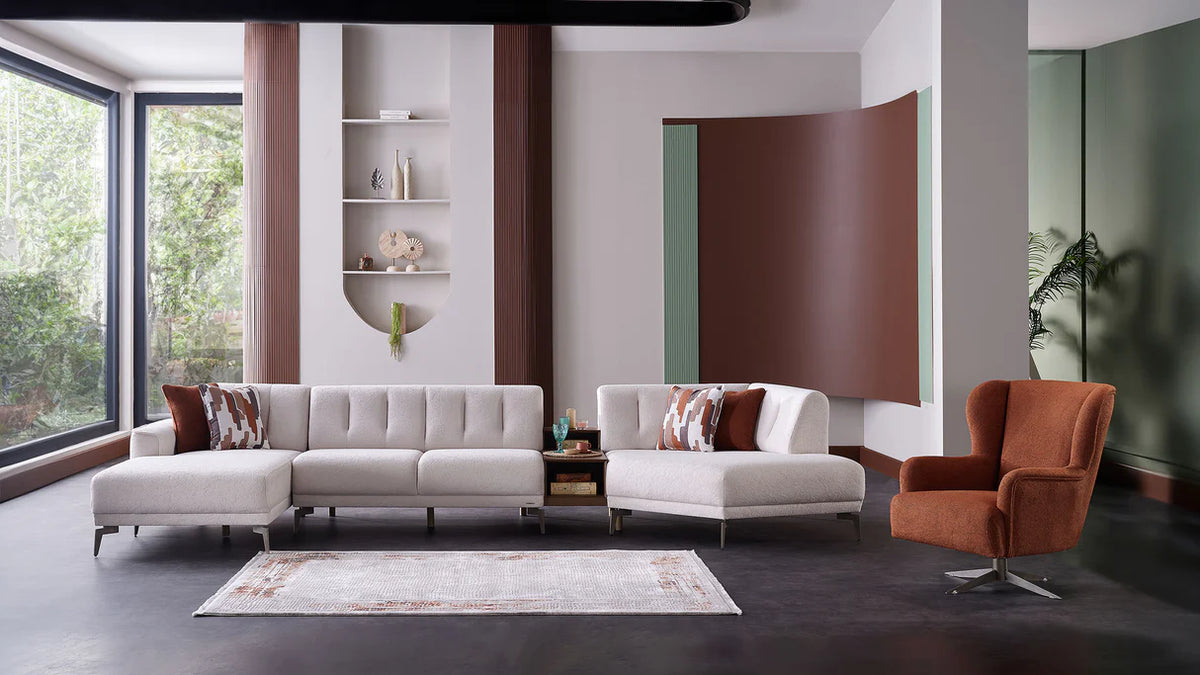 Atlanta Pearl 4-Piece Ivory Modular Sectional