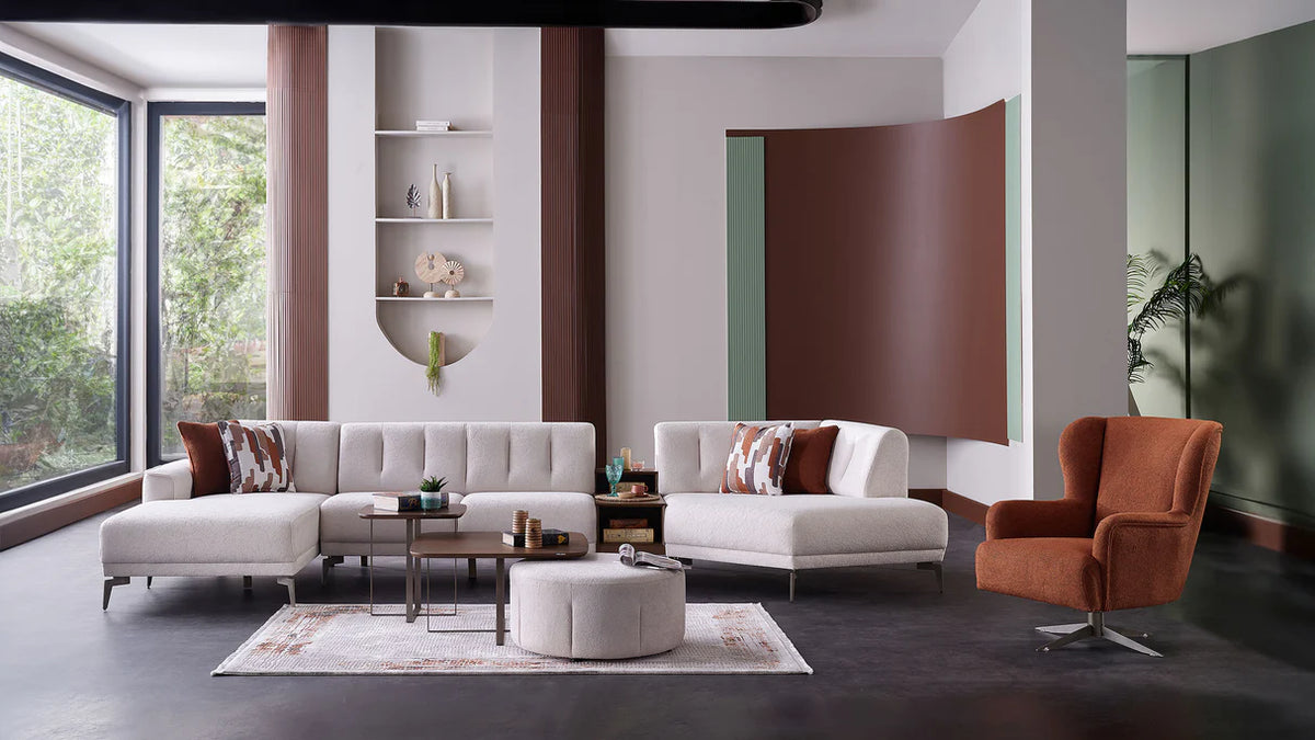 Atlanta Pearl 4-Piece Ivory Modular Sectional