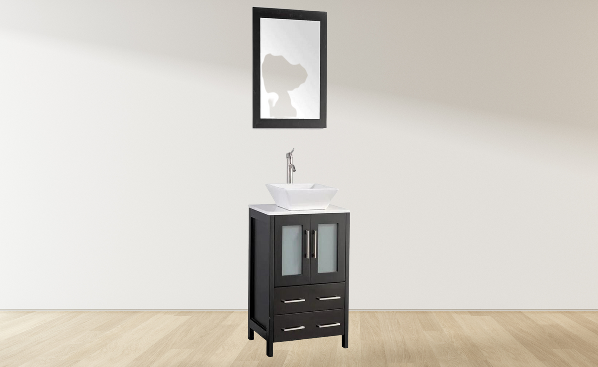 Ocean Royal 24 in. Espresso Single Sink Vanity Set with 2 Drawers
