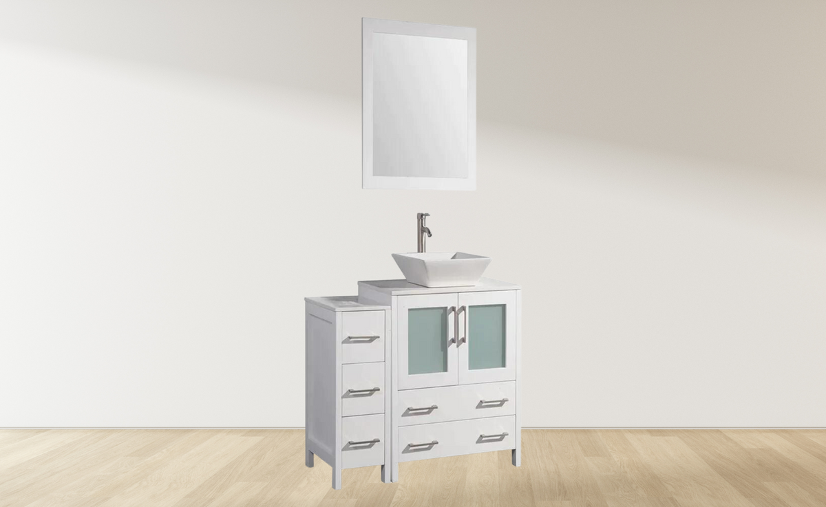 Ocean Royal 42 in. White Single Sink Vanity Set with 5 Drawers