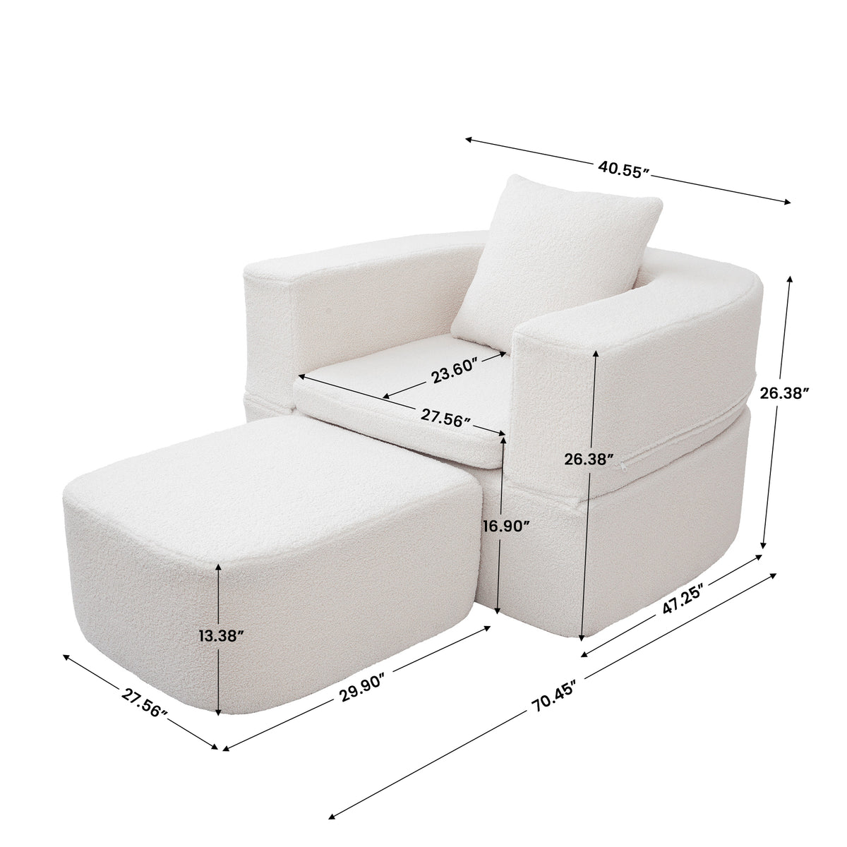 Convertible Teddy Upholstered Sleeper Chair Bed