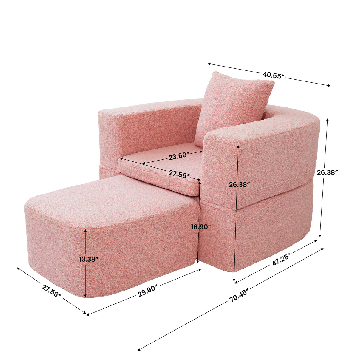 Convertible Teddy Upholstered Sleeper Chair Bed
